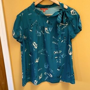 Cute ModCloth Musical Bow Blouse